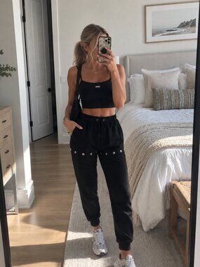 Convertible Joggers Black | 2-in-1 Pants to Shorts Buttons